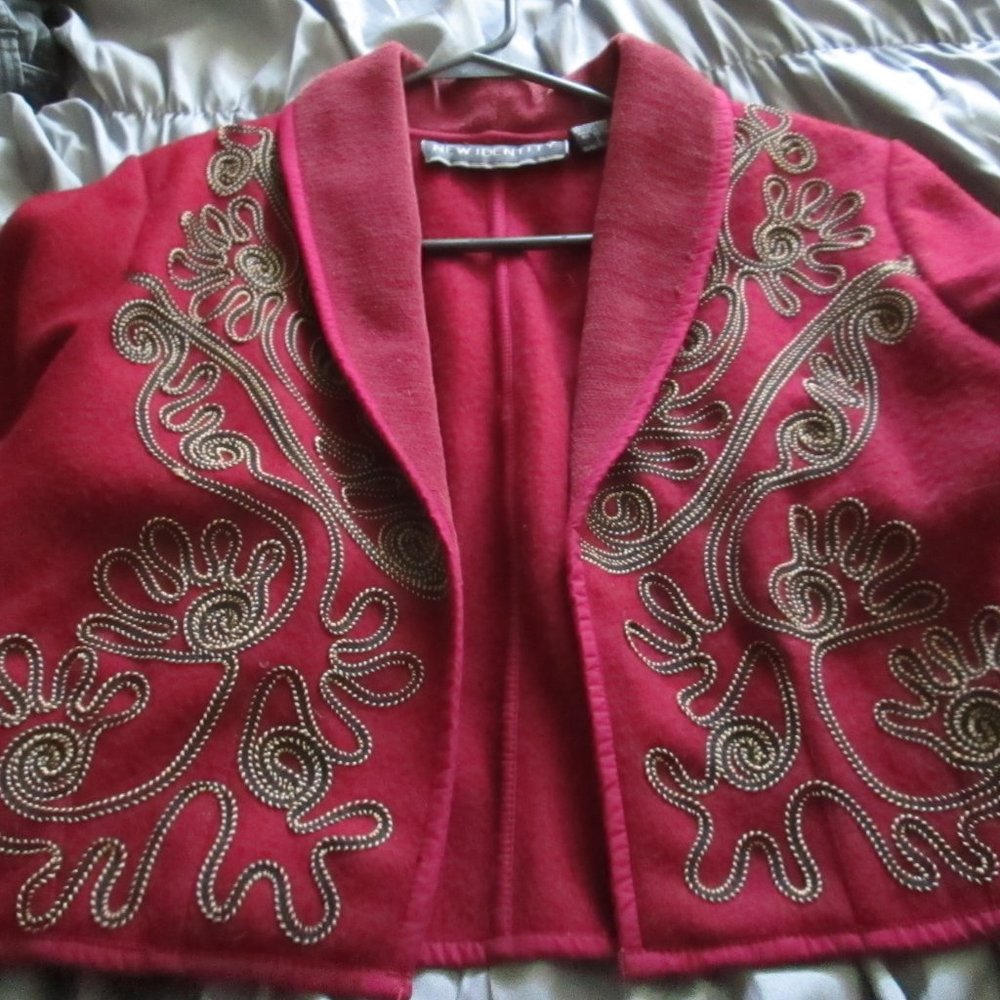 Jacket, Crop, Large,  56% Wool 20% Cotton